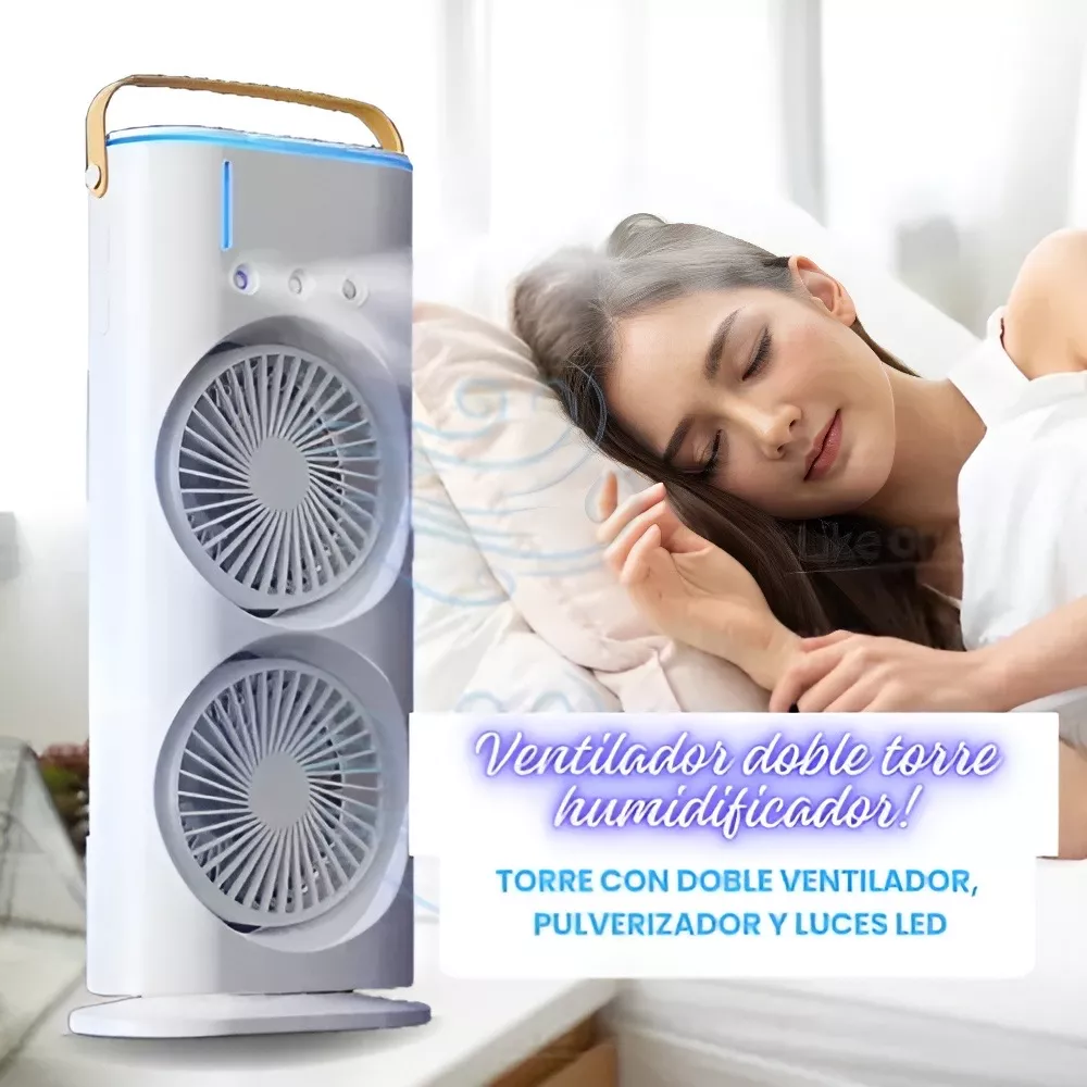 Spray Fan Double-Ended Fan Mini Evaporative Air Cooler Humidifier Fan With LED Light Personal Air Cooler For Travel Camping Room